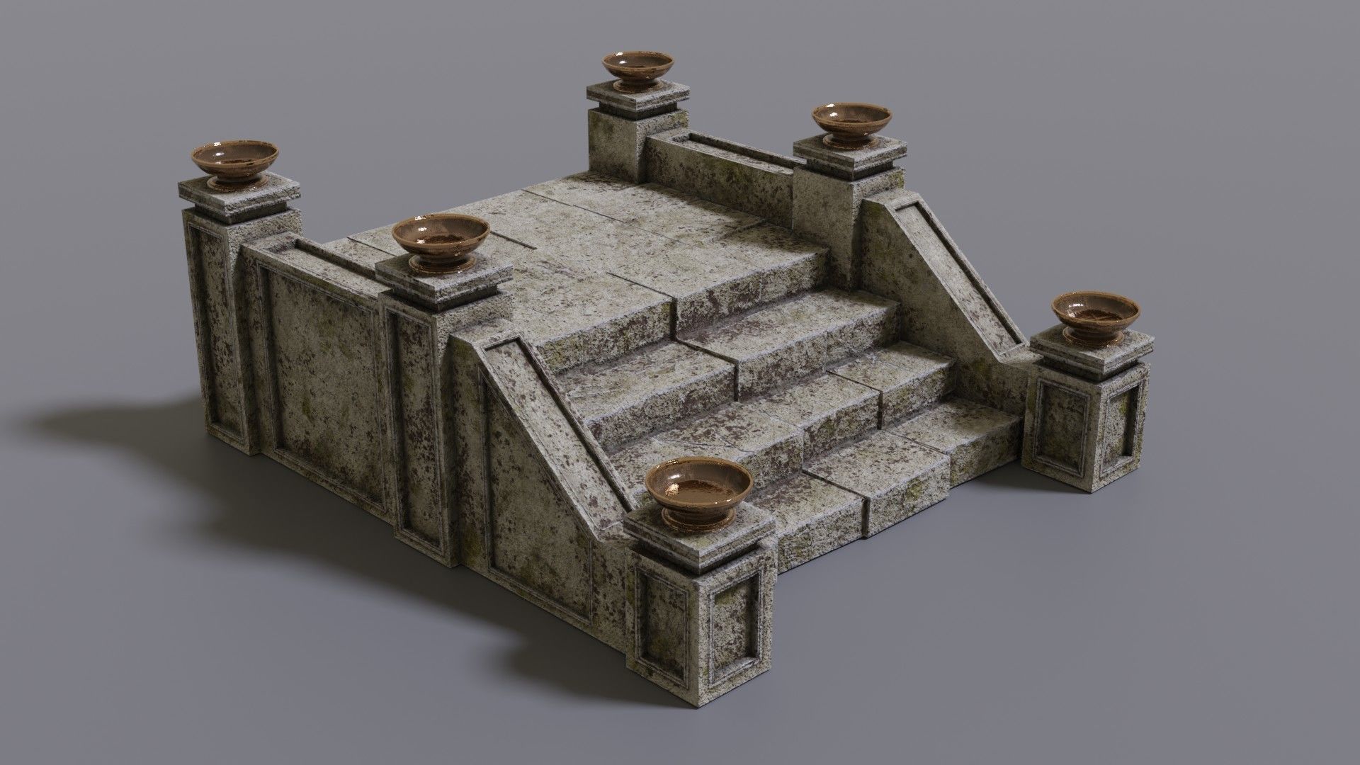 Stairs with fire Low-poly 3D model_17