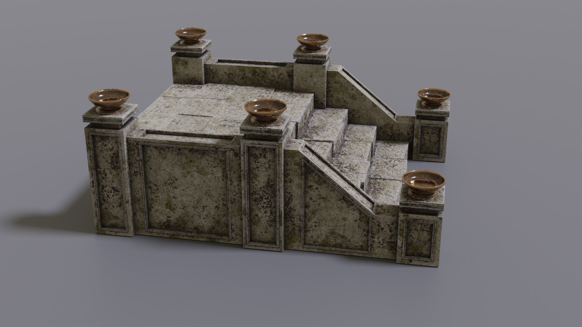 Stairs with fire Low-poly 3D model_4