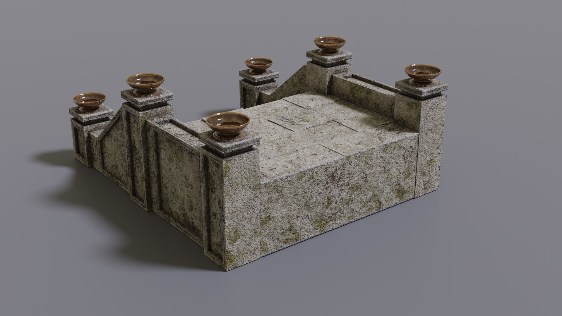 Stairs with fire Low-poly 3D model_9