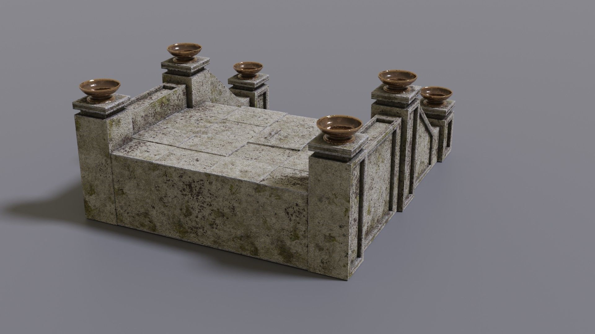 Stairs with fire Low-poly 3D model_7