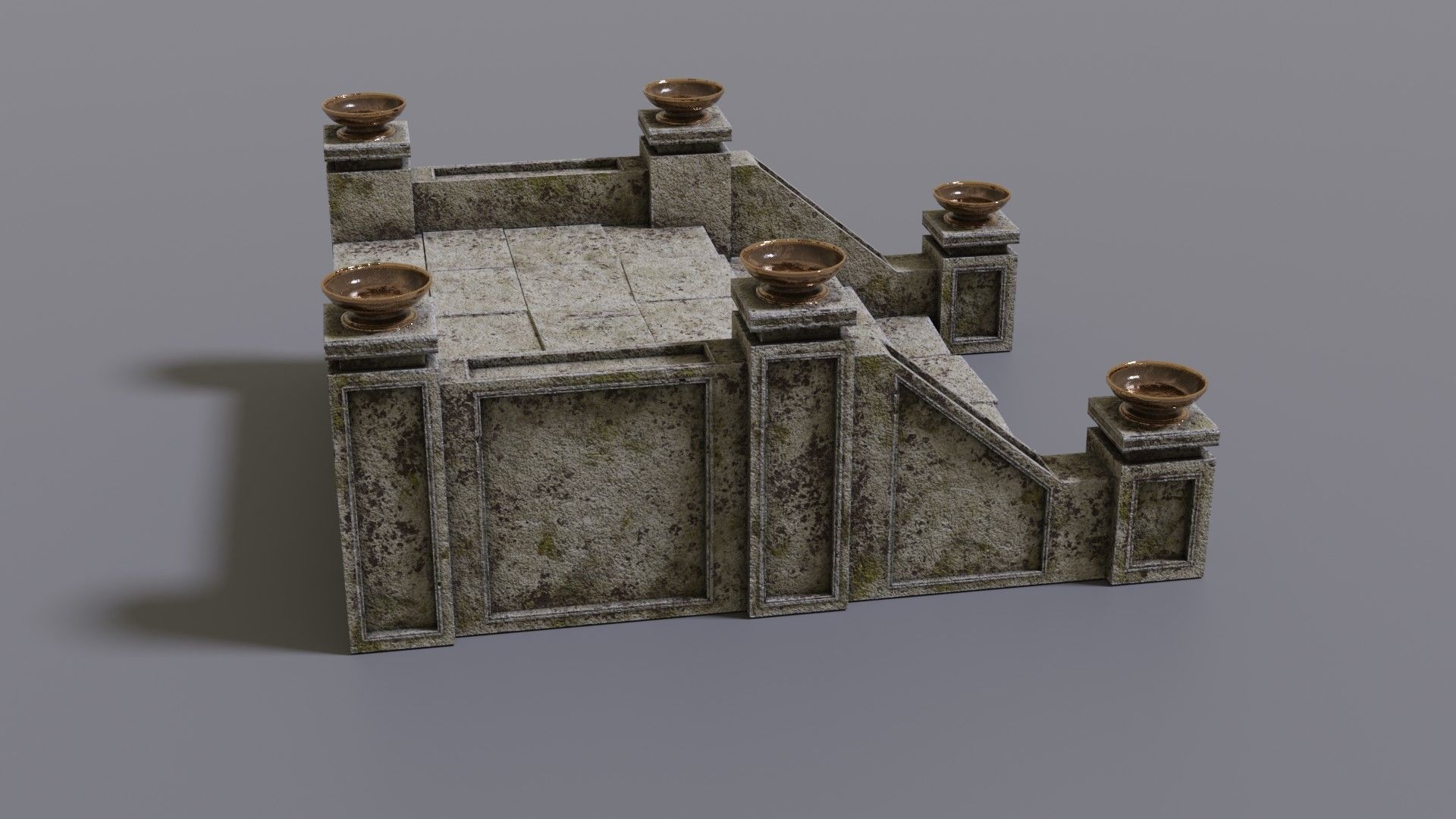 Stairs with fire Low-poly 3D model_5