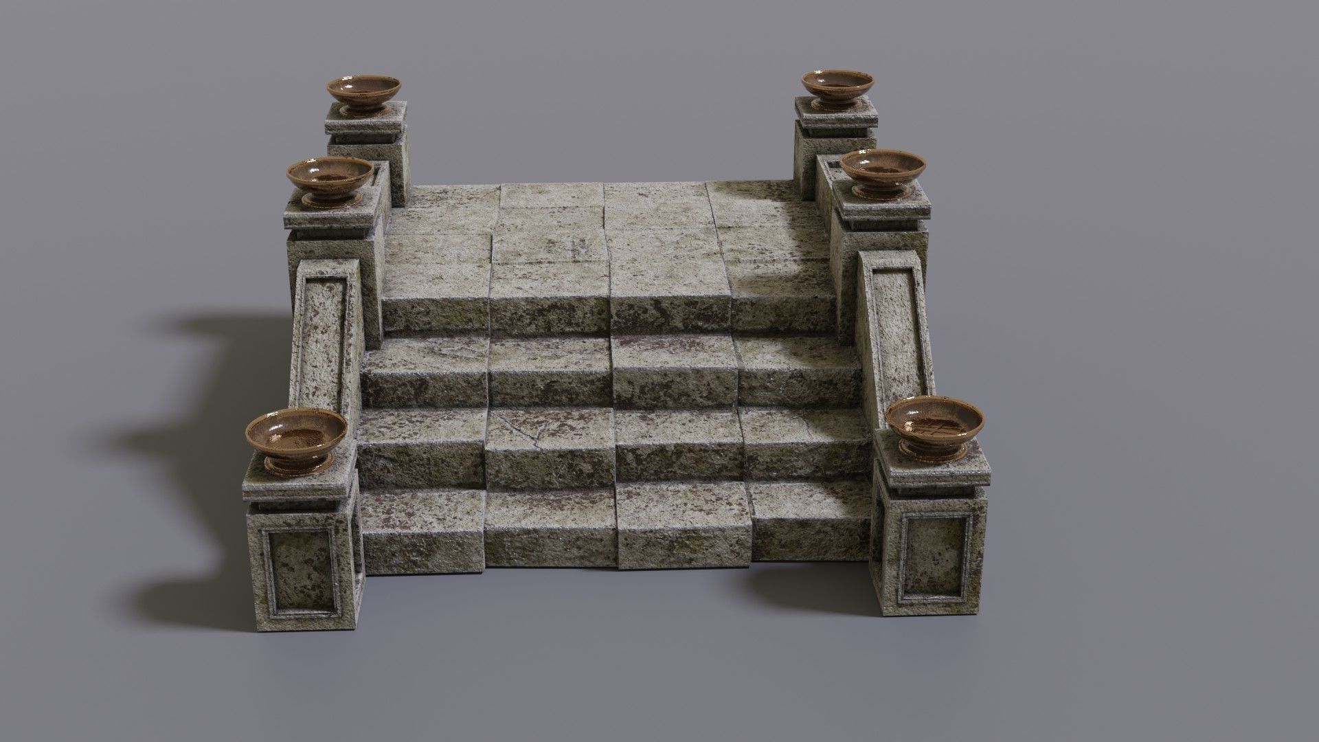 Stairs with fire Low-poly 3D model_14