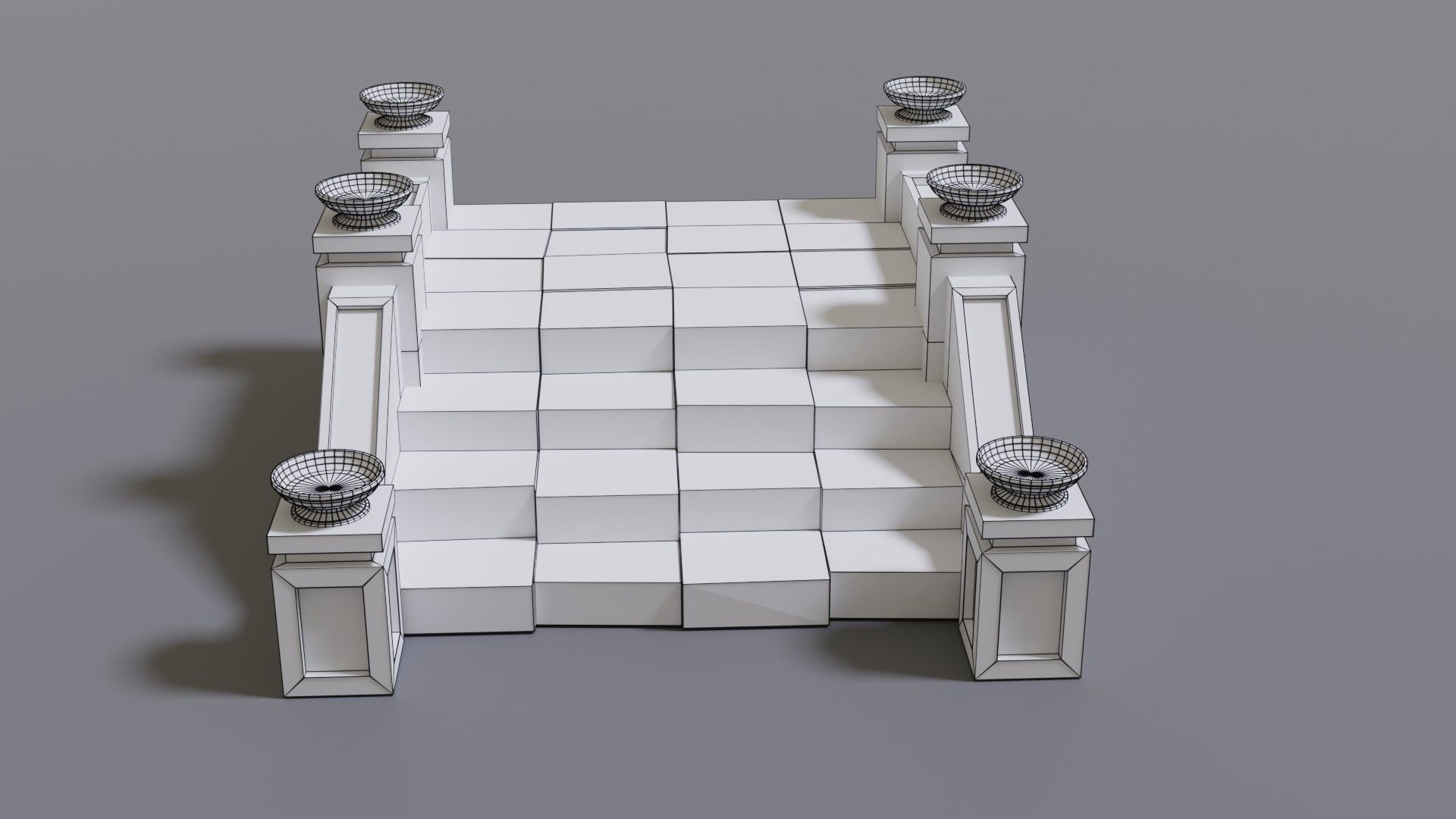 Stairs with fire Low-poly 3D model_31