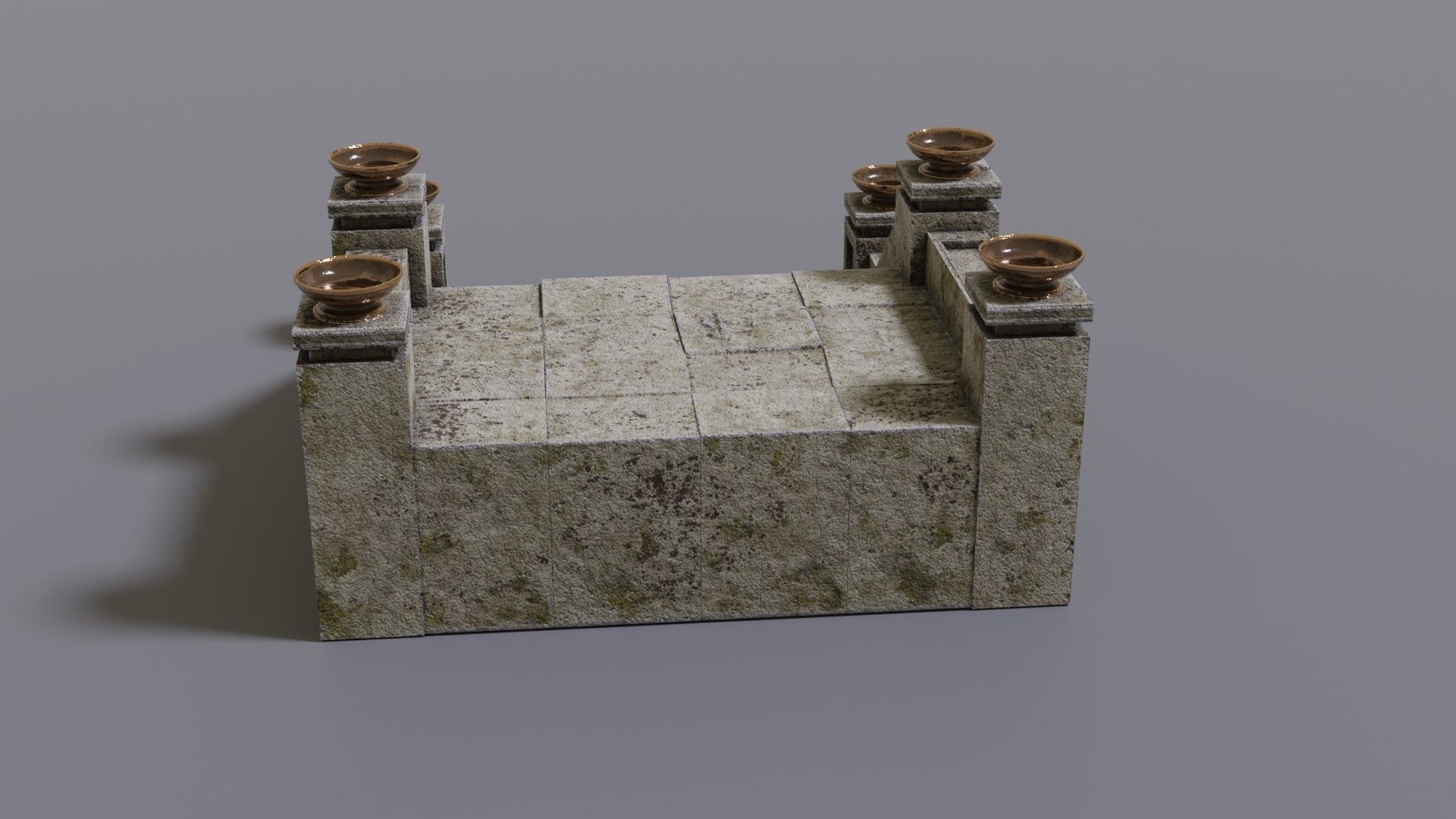 Stairs with fire Low-poly 3D model_8