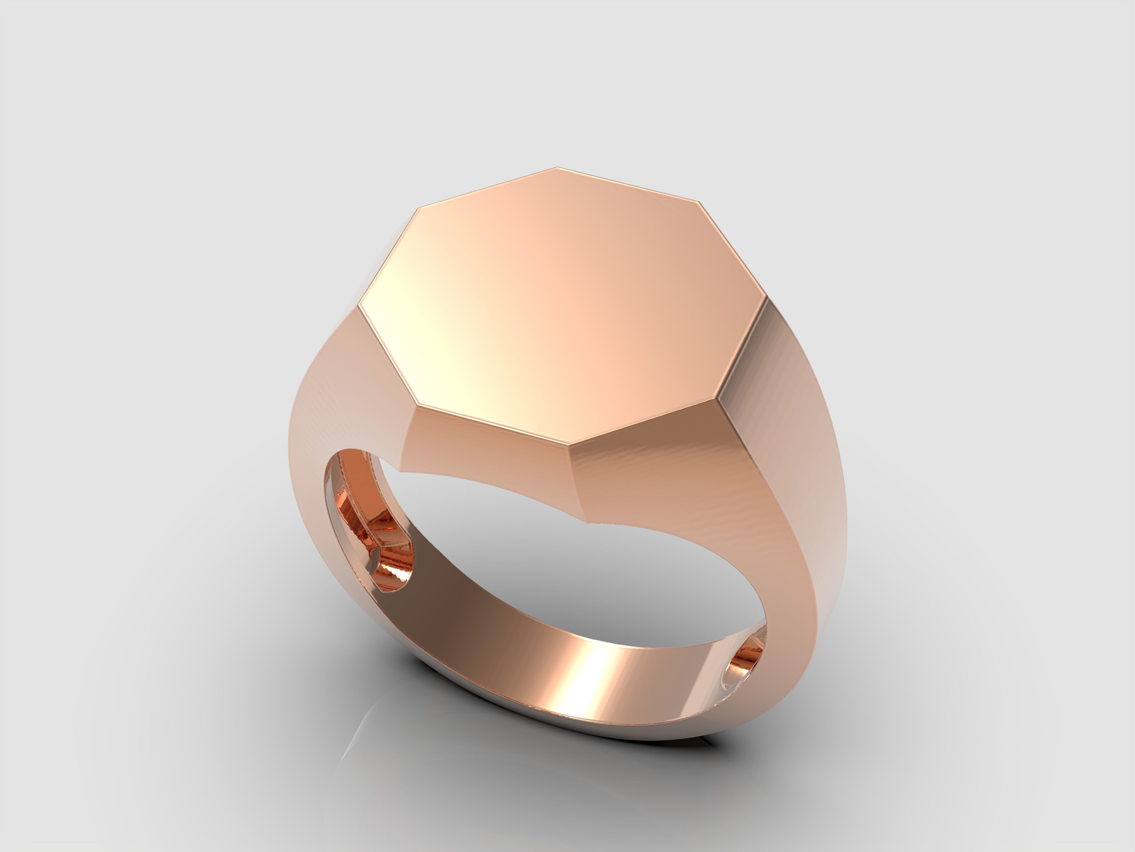 Octagonal ring 3D print model_3