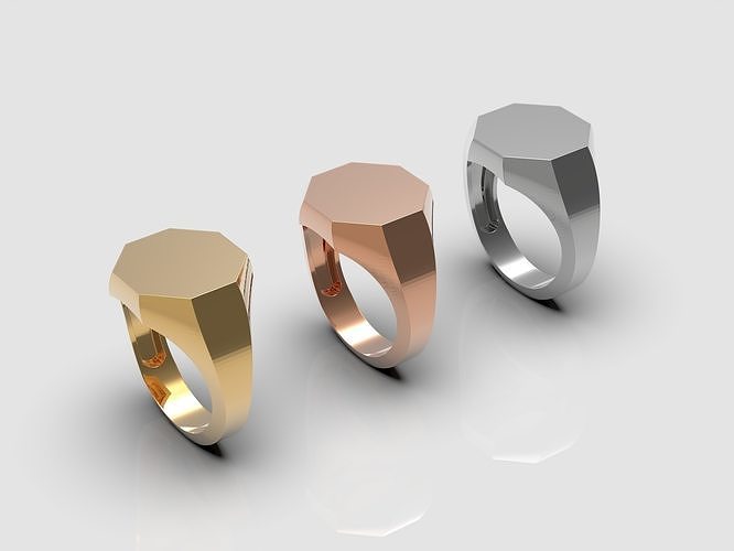 Octagonal ring 3D print model