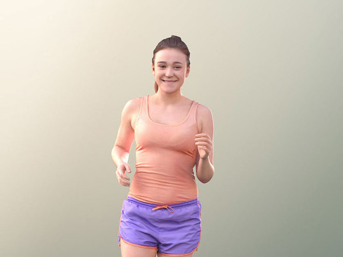 Nelly 10710 - Athletic Woman Running Low-poly 3D model