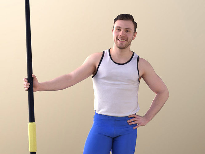 Robb 10723 - Rower Holding A Paddle Low-poly 3D model