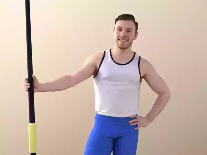 Robb 10723 - Rower Holding A Paddle Low-poly 3D model