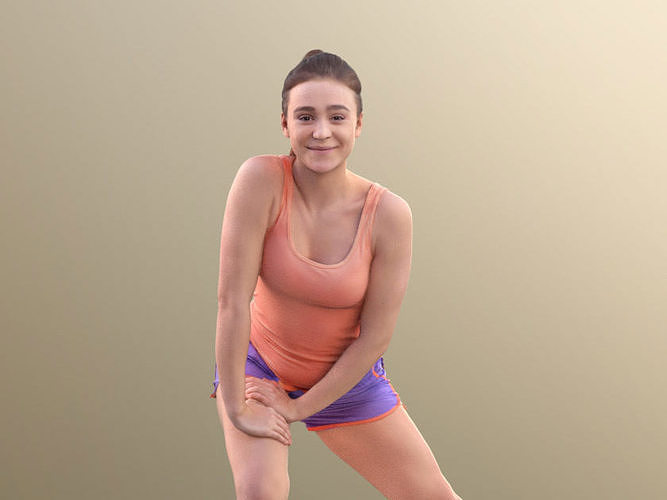 Nelly 10741 - Athletic Woman Stretching Low-poly 3D model