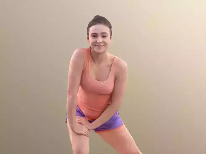 Nelly 10741 - Athletic Woman Stretching Low-poly 3D model
