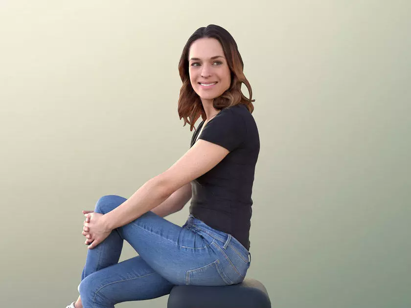 Juliette 10777 - Casual Woman Sitting Low-poly 3D model_0