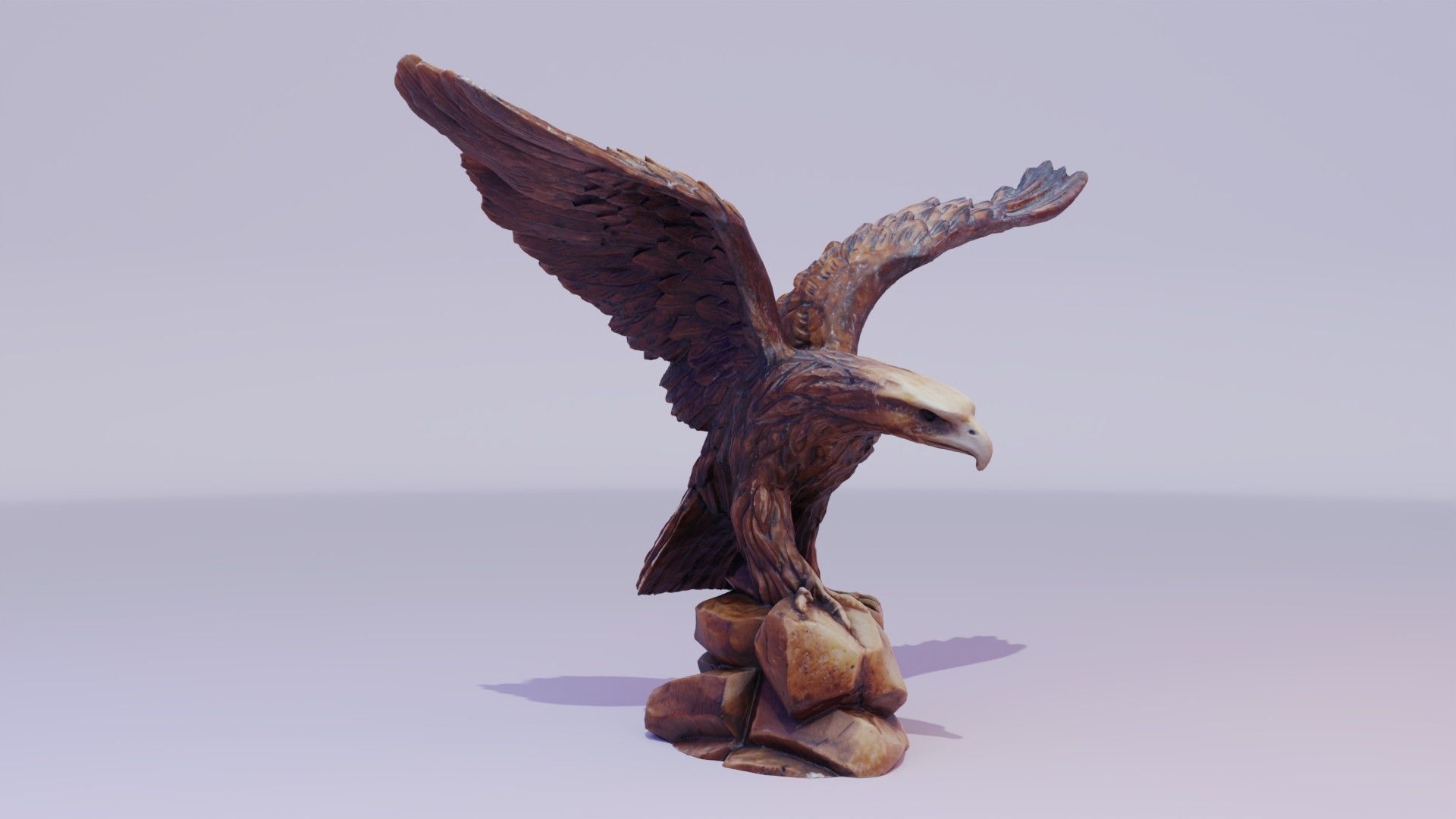 Eagle statuette high-poly 3D model_3