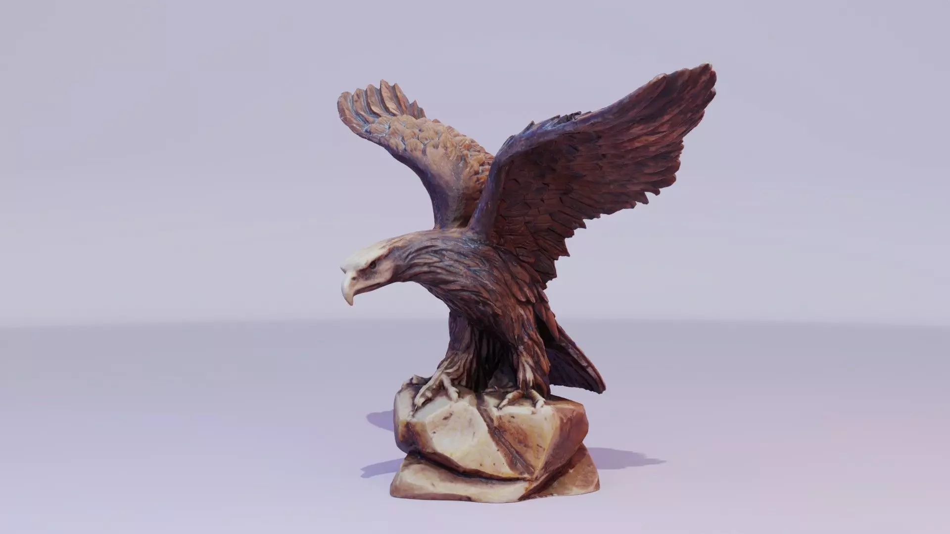 Eagle statuette high-poly 3D model_0