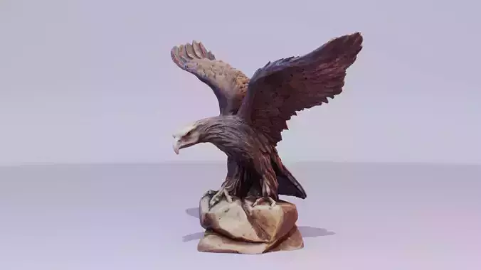 Eagle statuette high-poly