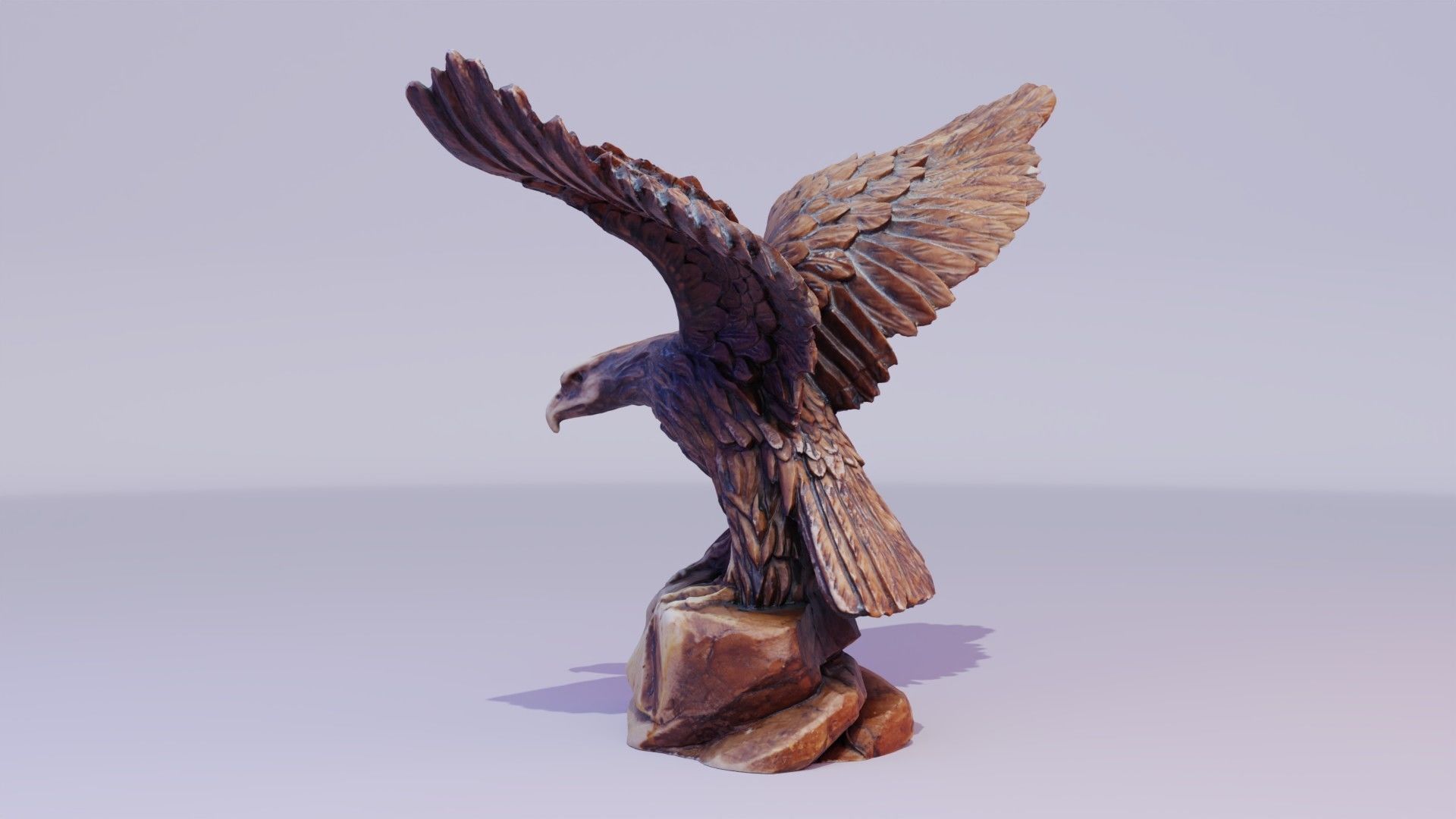 Eagle statuette high-poly 3D model_4
