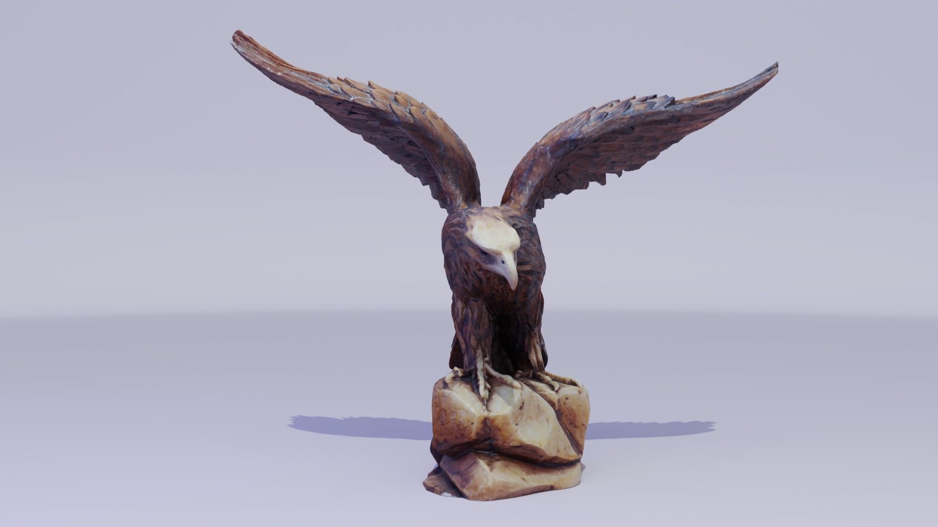 Eagle statuette high-poly 3D model_2