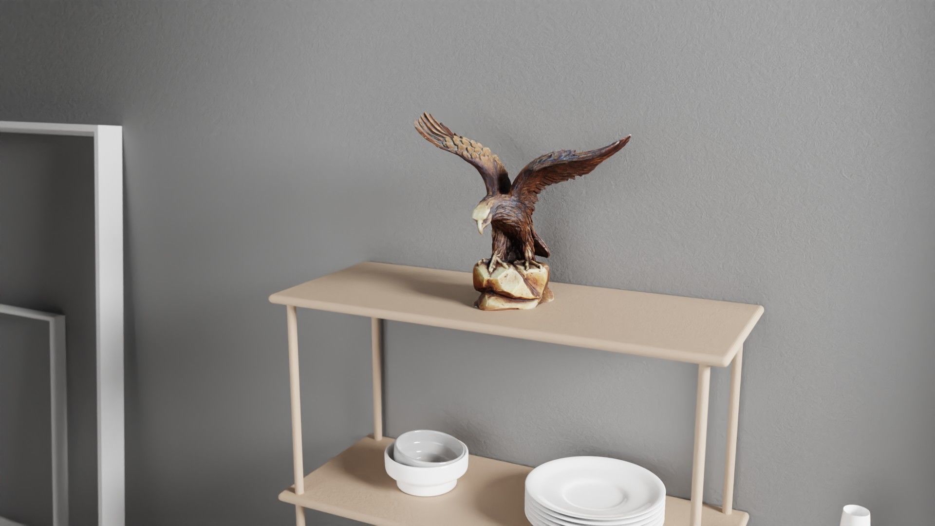 Eagle statuette high-poly 3D model_1