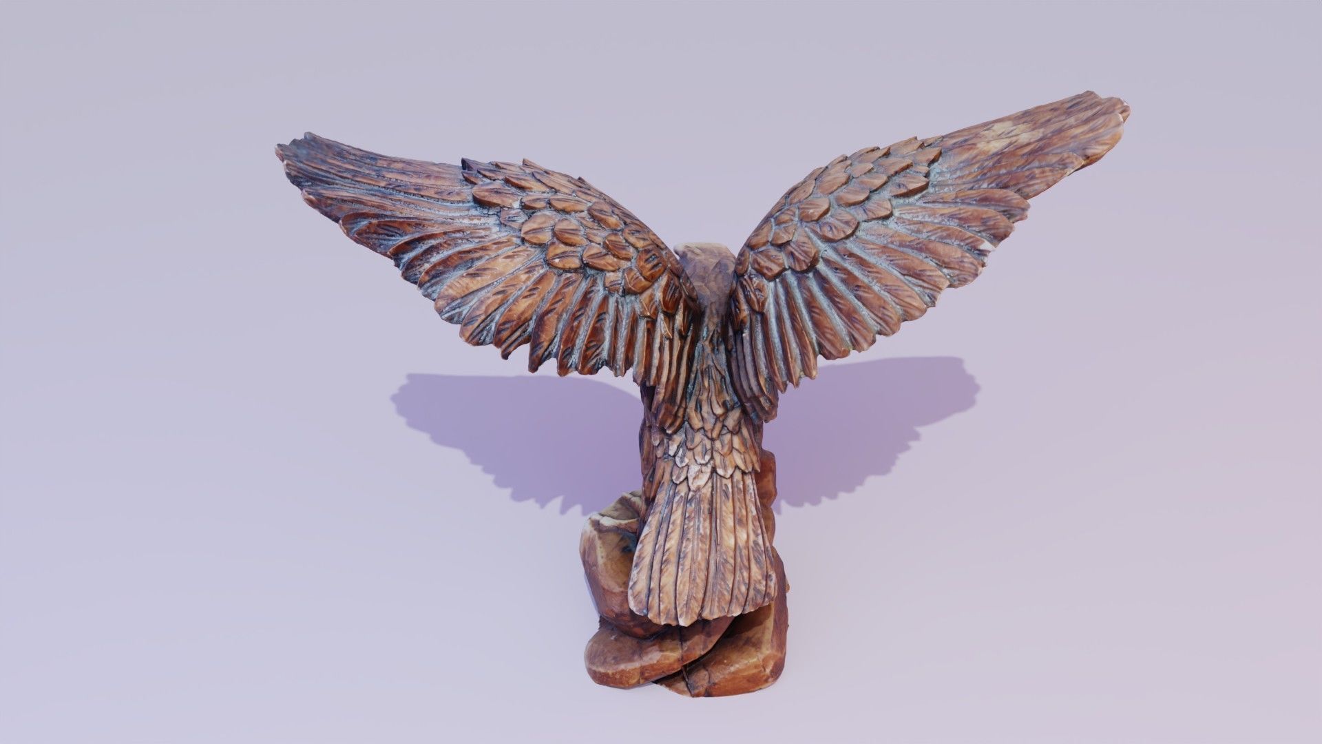 Eagle statuette high-poly 3D model_5