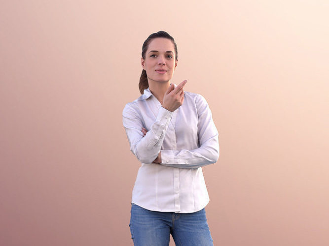 Juliette 10806 - Business Woman Talking And Gesticulating Low-poly 3D model