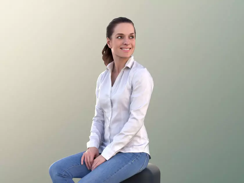 Juliette 10807 - Woman Sitting Low-poly 3D model