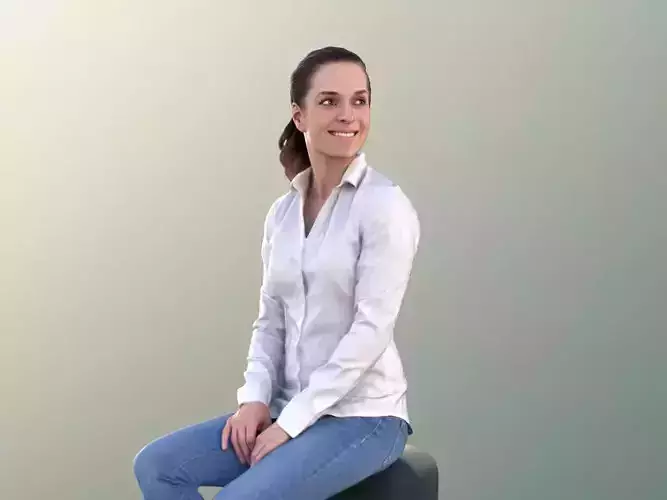 Juliette 10807 - Woman Sitting Low-poly 3D model