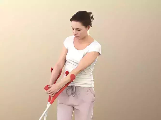 Juliette 10833 - Woman With Crutches Low-poly 3D model