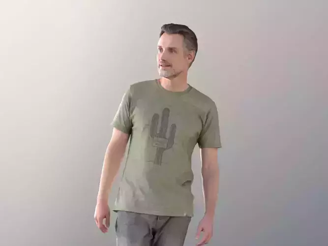 Will 10835 - Casual Man Walking Low-poly 3D model