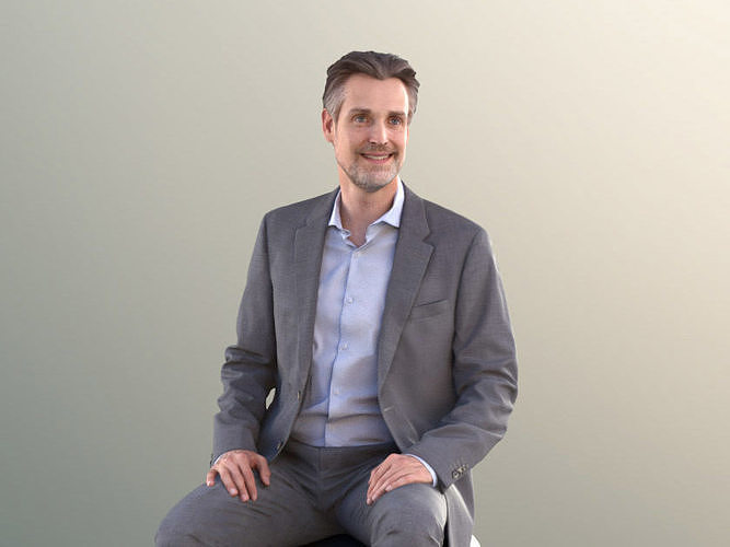 Will 10859 - Elegant Man Sitting Low-poly 3D model