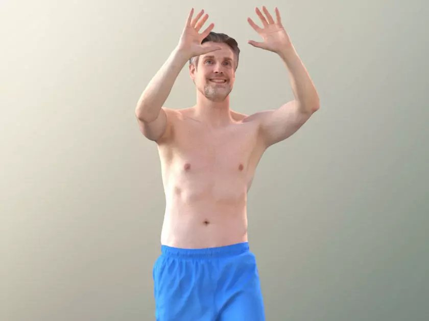 Will 10865 - Man Playing Volleyball Low-poly 3D model_0