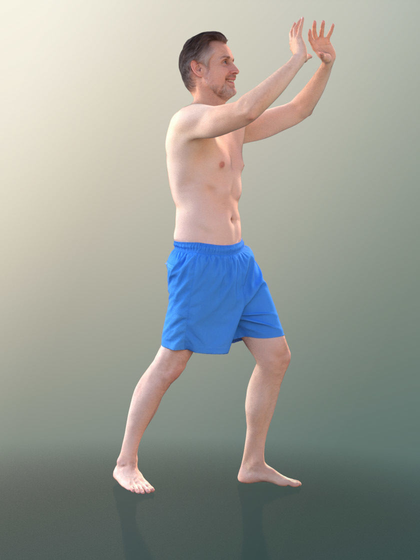 Will 10865 - Man Playing Volleyball Low-poly 3D model_3