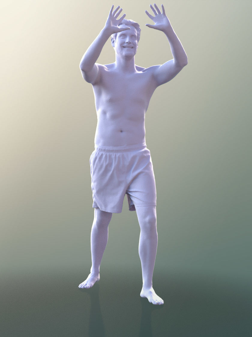 Will 10865 - Man Playing Volleyball Low-poly 3D model_4