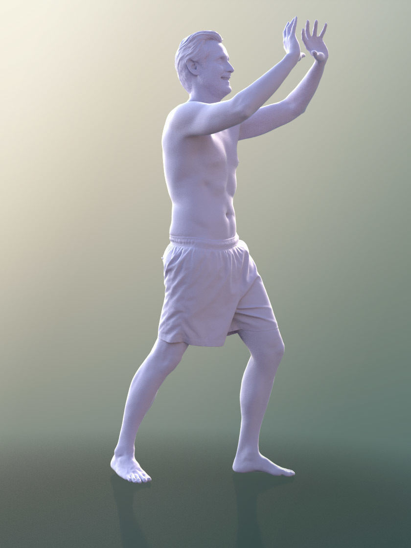 Will 10865 - Man Playing Volleyball Low-poly 3D model_5