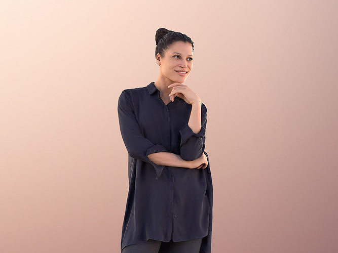 Diana 10891 - Colored Woman Standing Low-poly 3D model