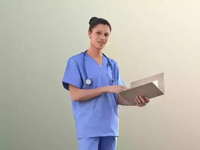 Diana 10897 - Female Colored Doctor With Document