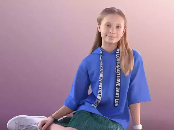 Nina 10904 - Teenage Girl Sitting On Ground