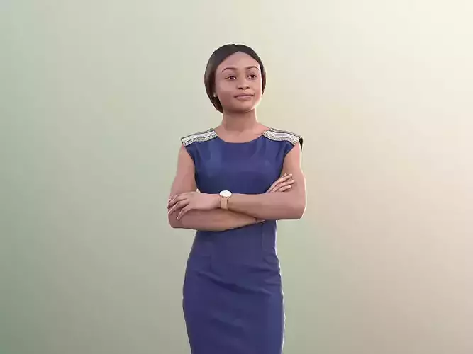 Iona 10921 - Elegant Black Woman Standing With Crossed Arms