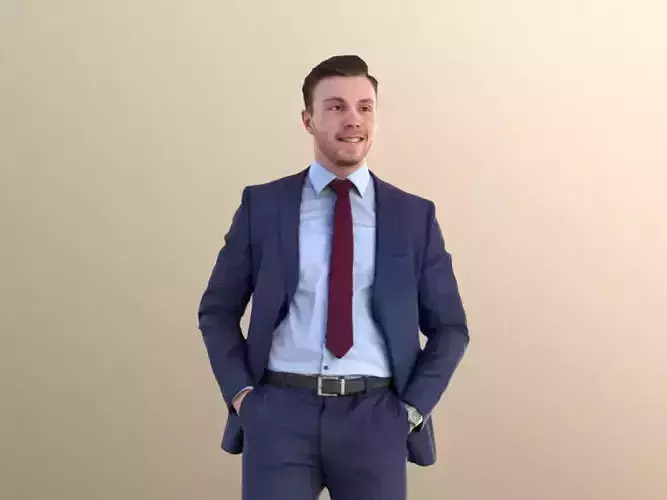 Robb 10947 - Business Man Standing Hands In Pockets