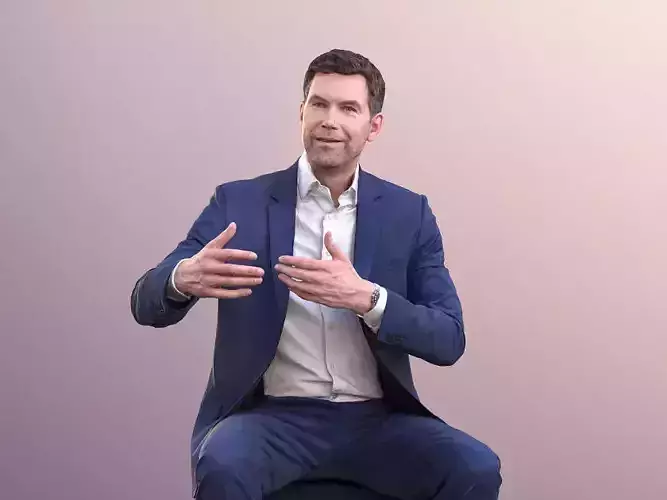 Lars 10962 - Business Man Sitting And Talking Gesticulate 