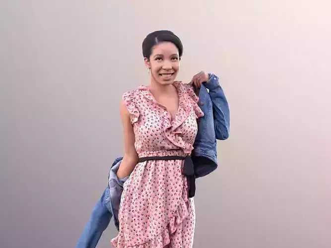 Yanelle 10969 - Black Woman Puting On A Jacket