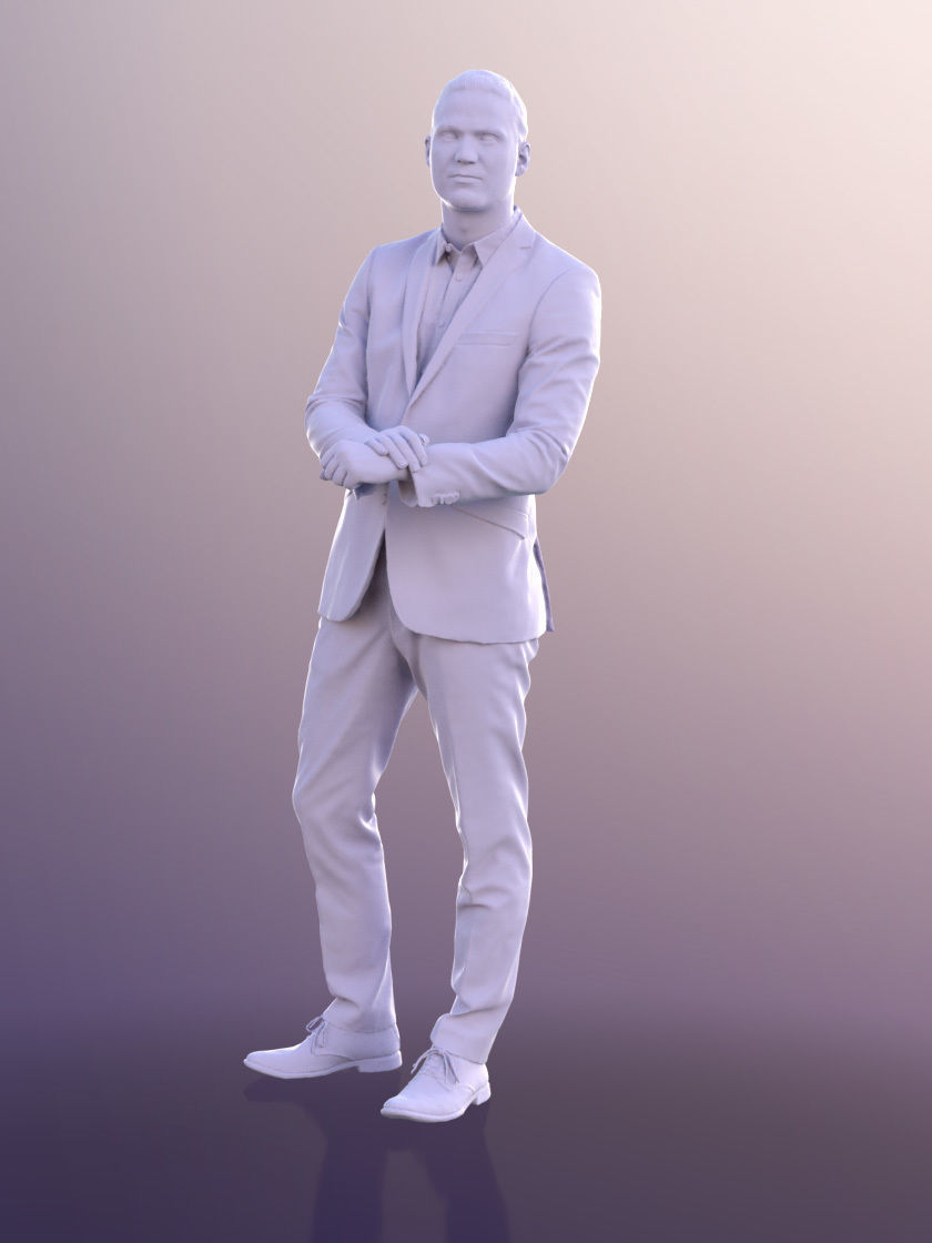 Marcel 10980 - Business Man Standing Low-poly 3D model_4