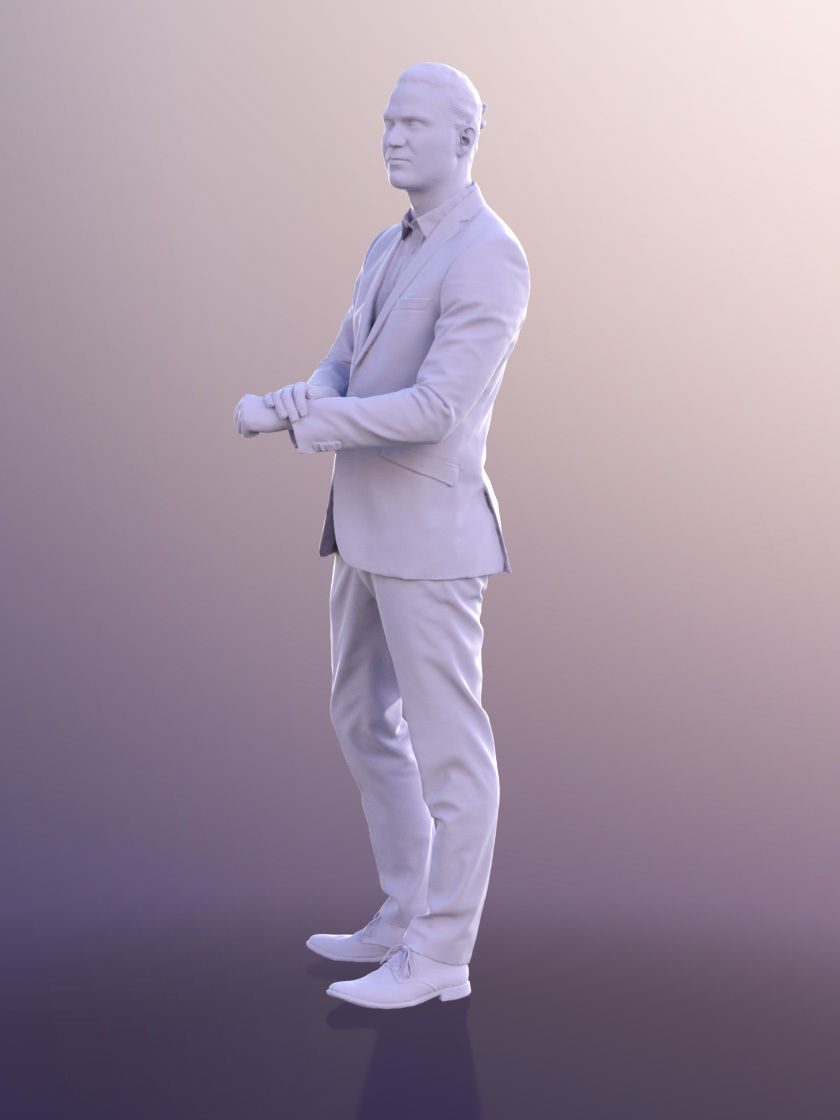 Marcel 10980 - Business Man Standing Low-poly 3D model_5