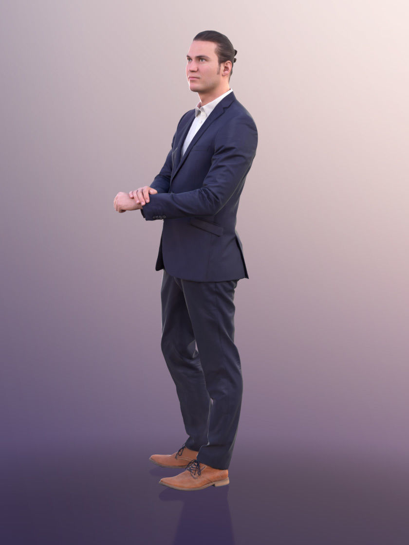 Marcel 10980 - Business Man Standing Low-poly 3D model_3