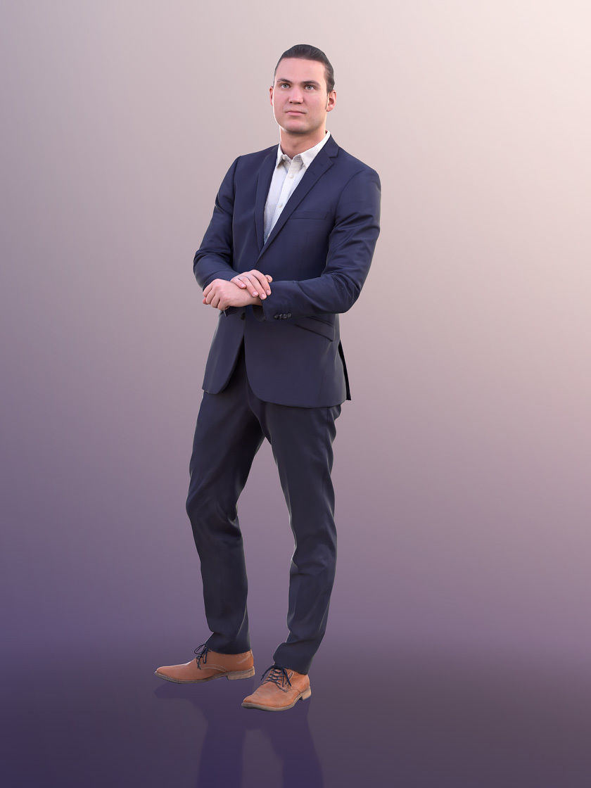 Marcel 10980 - Business Man Standing Low-poly 3D model_2