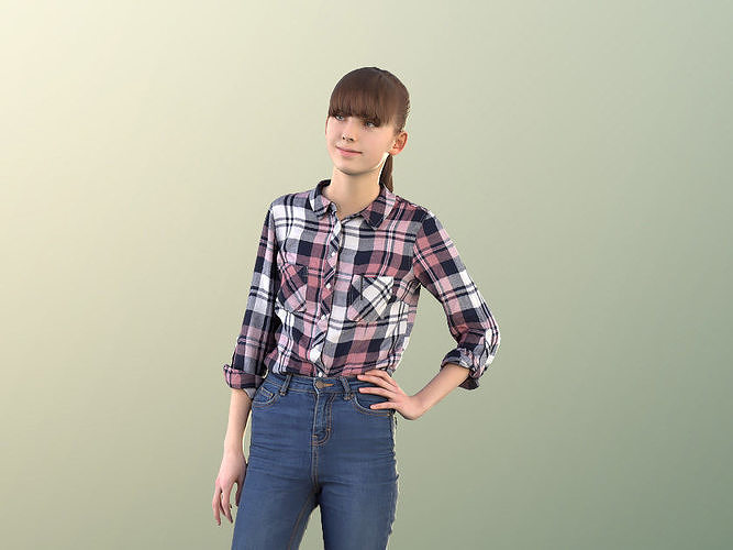 Lisa 10988 - Teenage Girl Standing Hand On Hips Low-poly 3D model