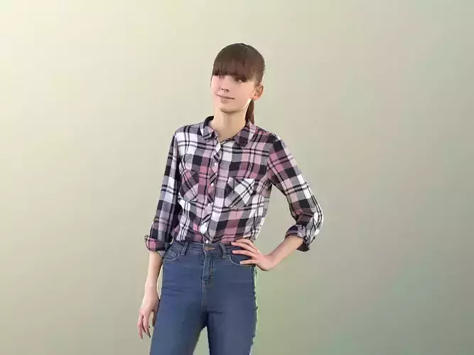 Lisa 10988 - Teenage Girl Standing Hand On Hips Low-poly 3D model