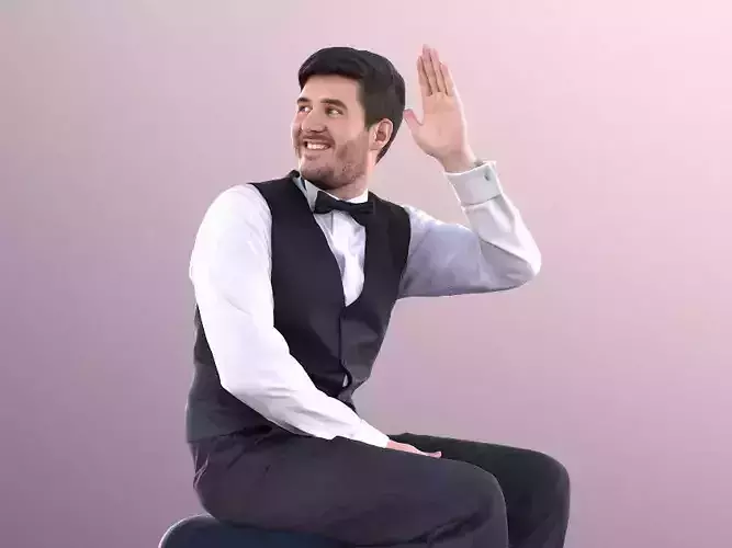 Sean 10999 - Elegant Man Sitting And Waving