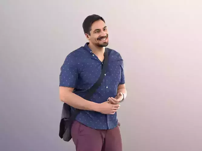 Sahir 11002 - Man With Bag Talking And Standing