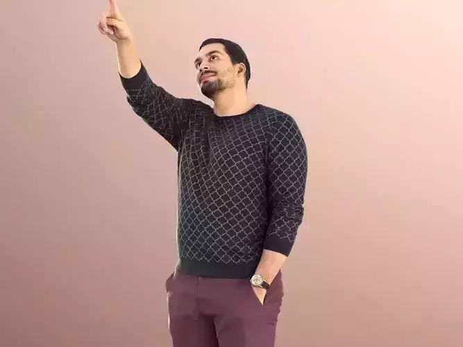 Sahir 11005 - Casual Man Standing And Pointing