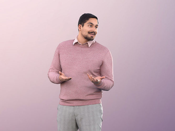 Sahir 11021 - Man Talking And Gesticulating Low-poly 3D model